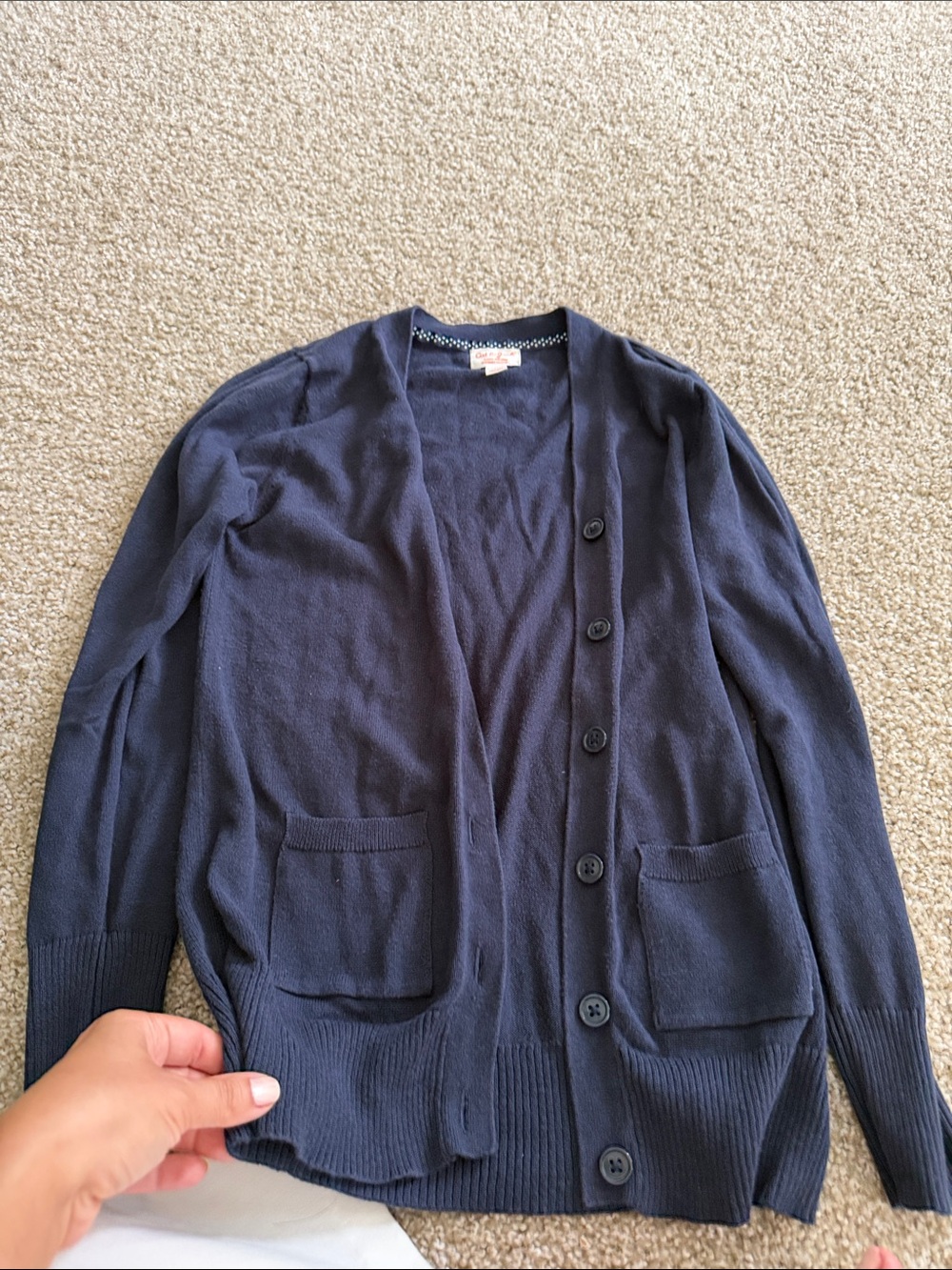 Cat & Jack Navy Button-Up Men's Cardigan Sweater